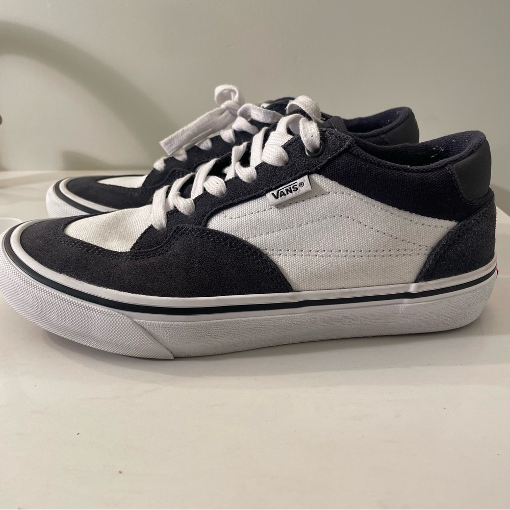 Vans Men's Rowan Zorilla Dark Navy White Suede Canvas Skate Shoes size 6.5